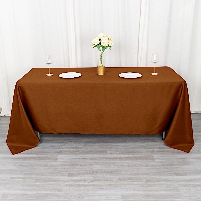 CINNAMON BROWN 72x120 RECTANGLE POLYESTER TABLECLOTH Wedding Catering Dinner gallery