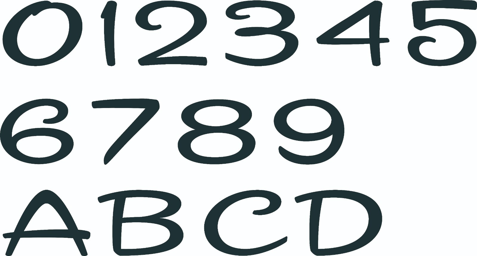 Mid Century Cursive House Numbers, Regular Size House Number Modern Address gallery