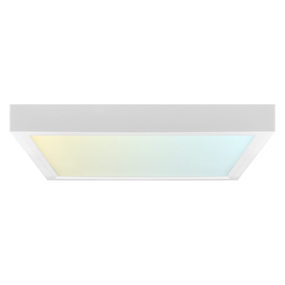 LUXRITE 5" LED Flush Mount Light, 5CCT, 820LM, 110°, 10W, Dimmable, Square Trim