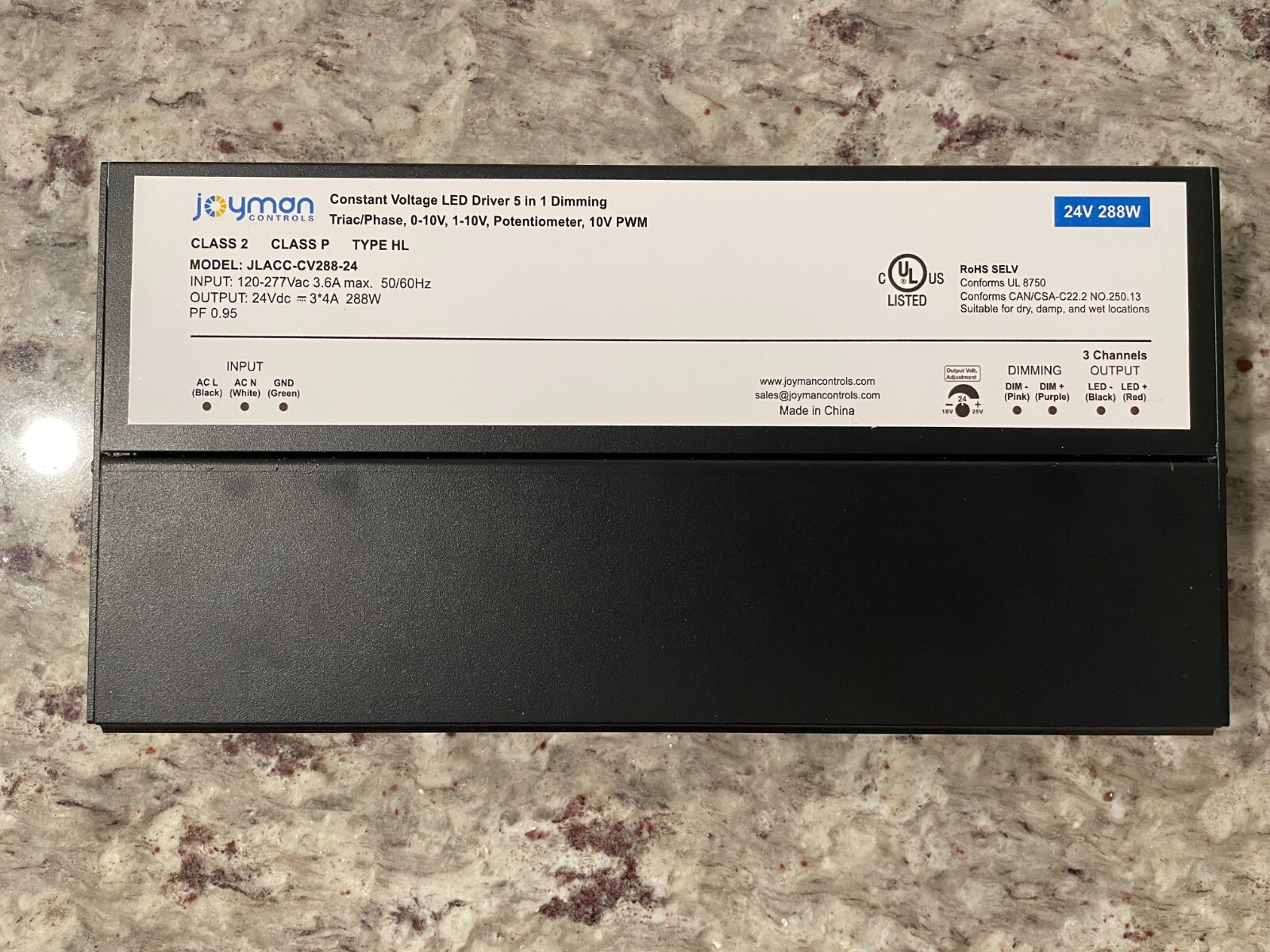 288W Dimmable LED Driver, 24V 5-in-1 Dimmable Power Supply, UL Listed, IP65 gallery