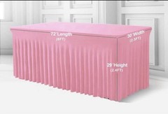 Pink Spandex Rectangular Tablecloth 72″ x 30″ Solid Smooth Modern