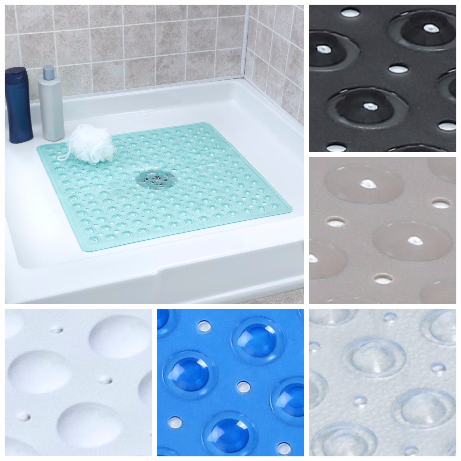 Large Non Slip Shower Mat with Drain Holes: SlipX Solutions Square Shower Mat gallery