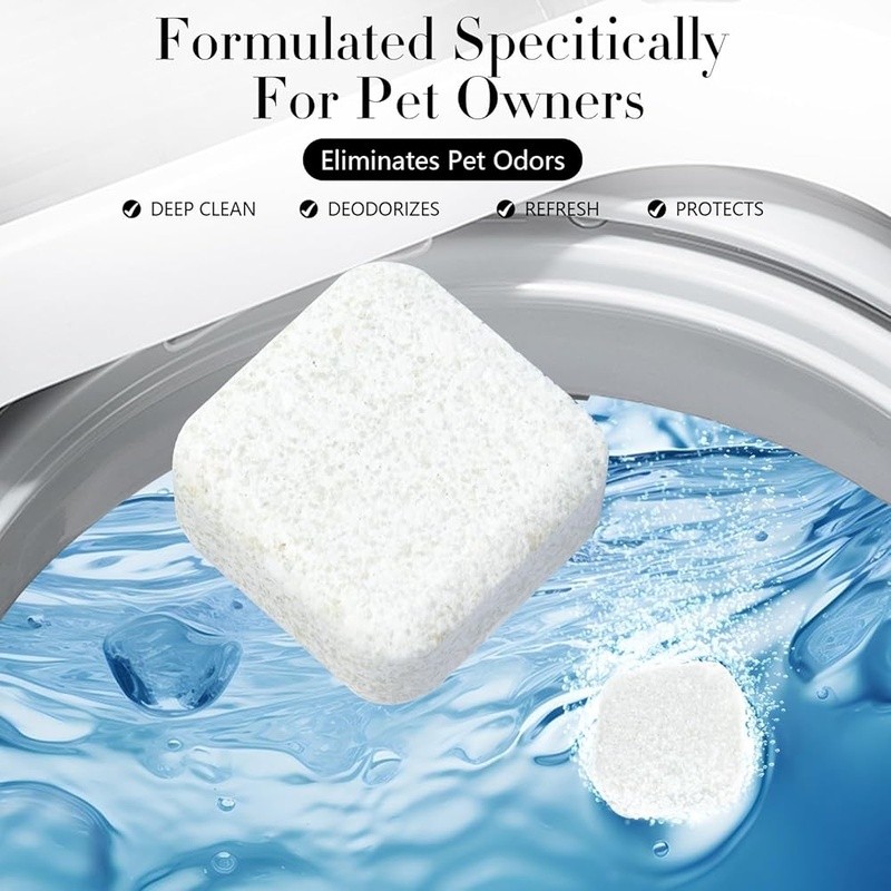 Washing Machine Cleaner Tablets Deep Clean Pet Odor Removal Septic Safe 60°C New gallery