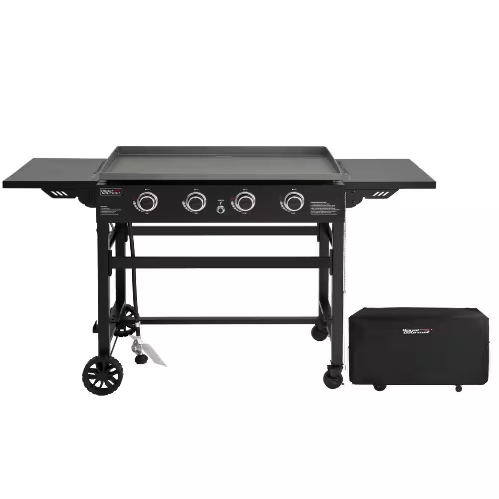 35 In. Flat Top Gas Griddle with a Griddle Cover, 4-Burner Propane Gas Grill Gri gallery