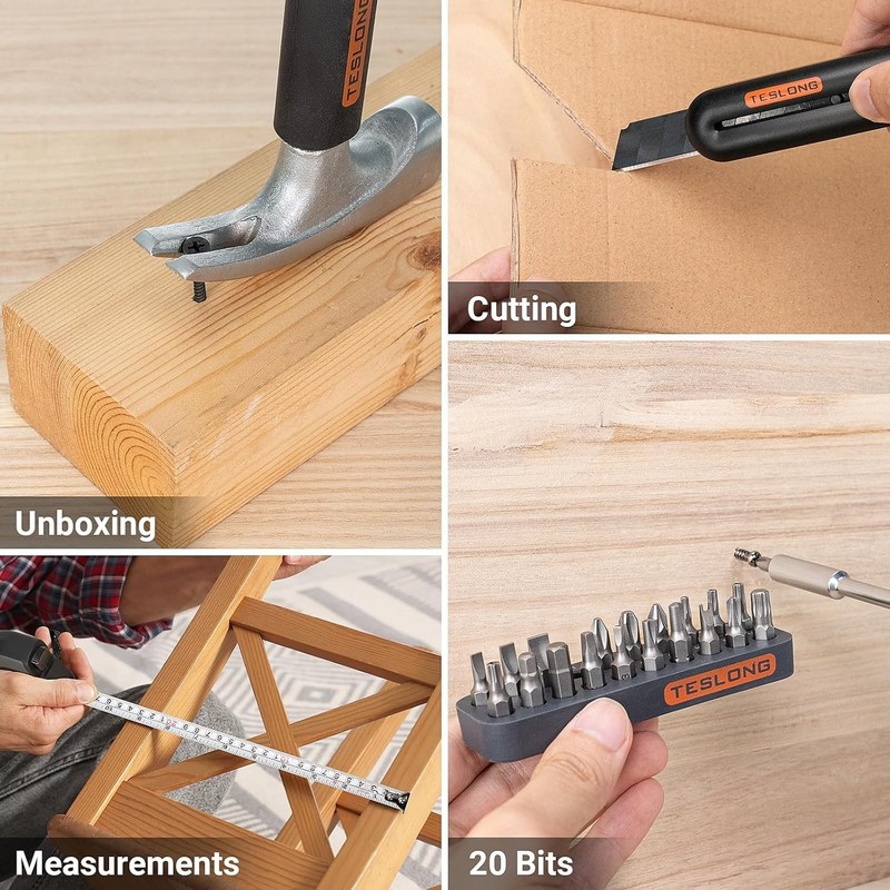 Teslong Basic Tool Kit for Home, Compact Lightweight Tool Set for Beginners gallery