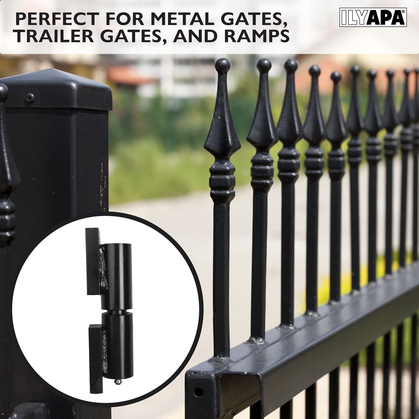 Heavy Duty Barrel Hinges 2 Pack 5 Inch Black Weld On Hinges For Trailer Gate Or gallery