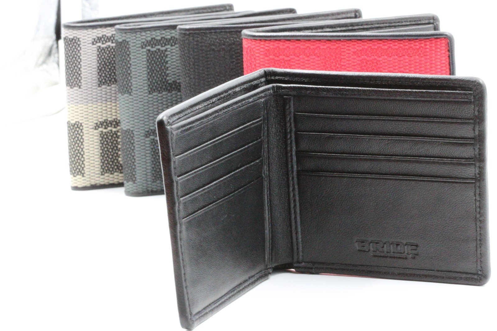 JDM BRIDE Wallet Gradation Custom Stitched Leather Racing - RED BLUE BLACK GRAY gallery