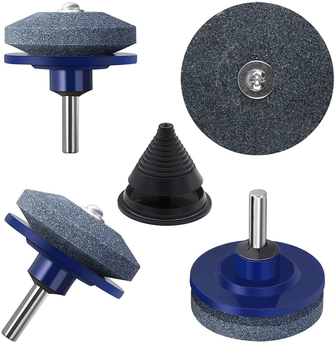 5x Lawn Mower Blade Sharpener & Balancer Kit for Drill Grinder Stone Garden Tool gallery