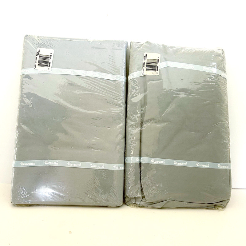 Wamsutta Supercale Plus Cotton Poly Gray 200 TC Twin Fitted Flat Sheet Set NEW gallery