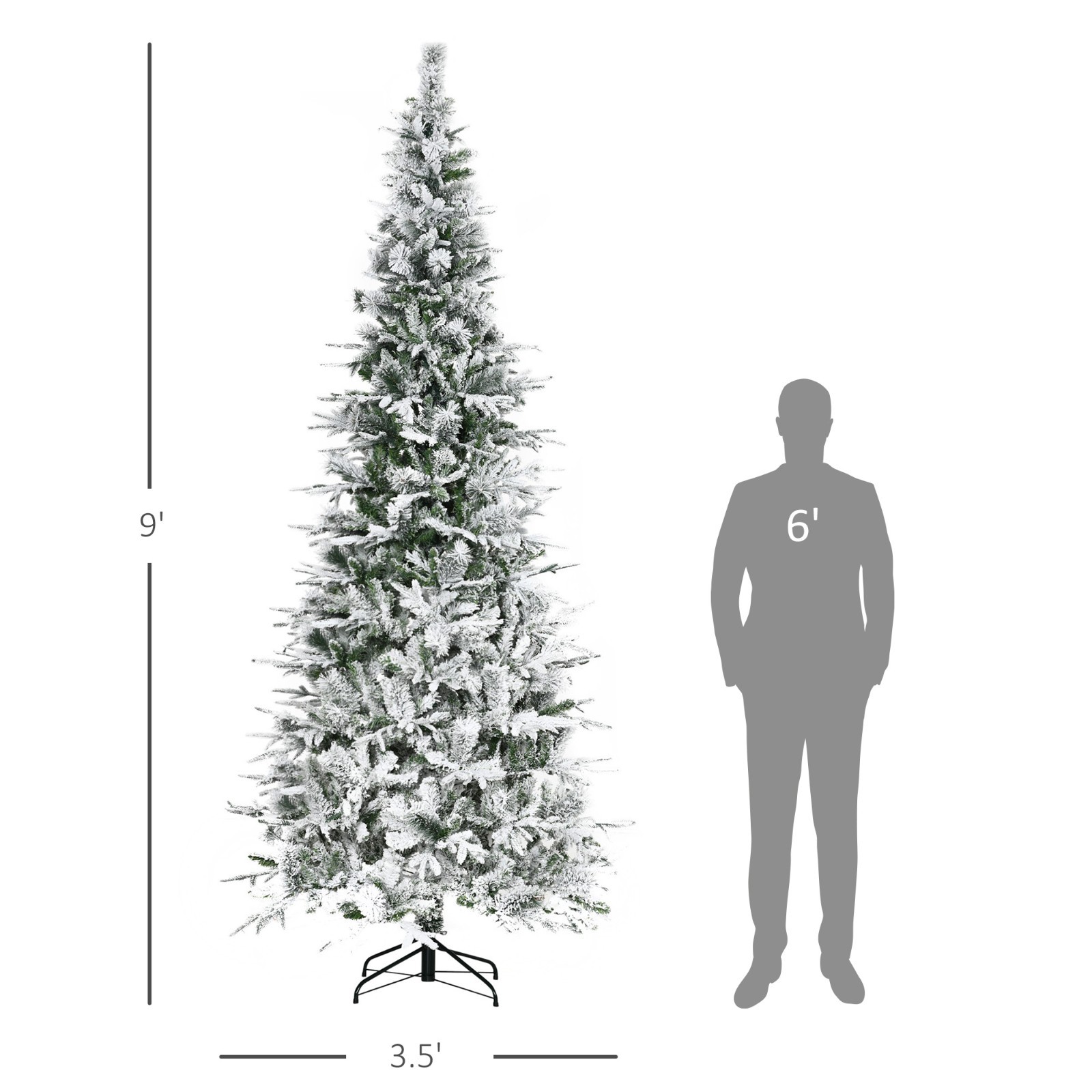 ❄️FREE SHIPPING!❄️Christmas Tree, 9 Ft Hinged, Unlit, Pencil, Frosted Tips! gallery