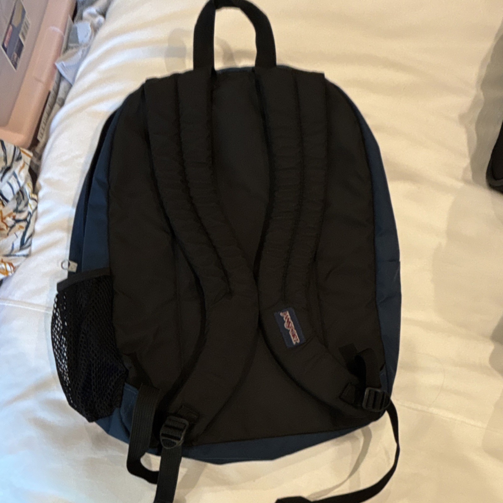 JanSport Blue Hiking Backpack Padded Straps Zip Closure 4 Pockets Polyester 2