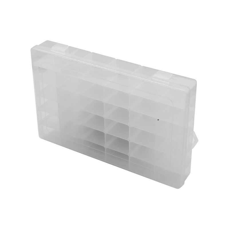 36 Compartment Clear Plastic Multipurpose Organizer Box with Adjustable Grids US gallery