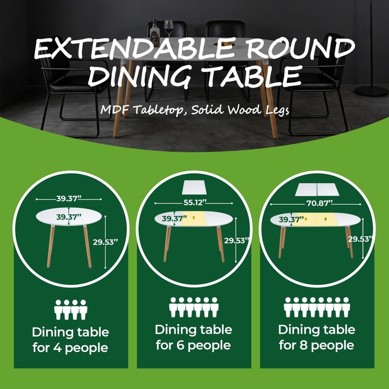 Extensible tableDINING TABLEOFFICE TABLECOFFEE TABLEwood leg100/140/180x100x75cm gallery