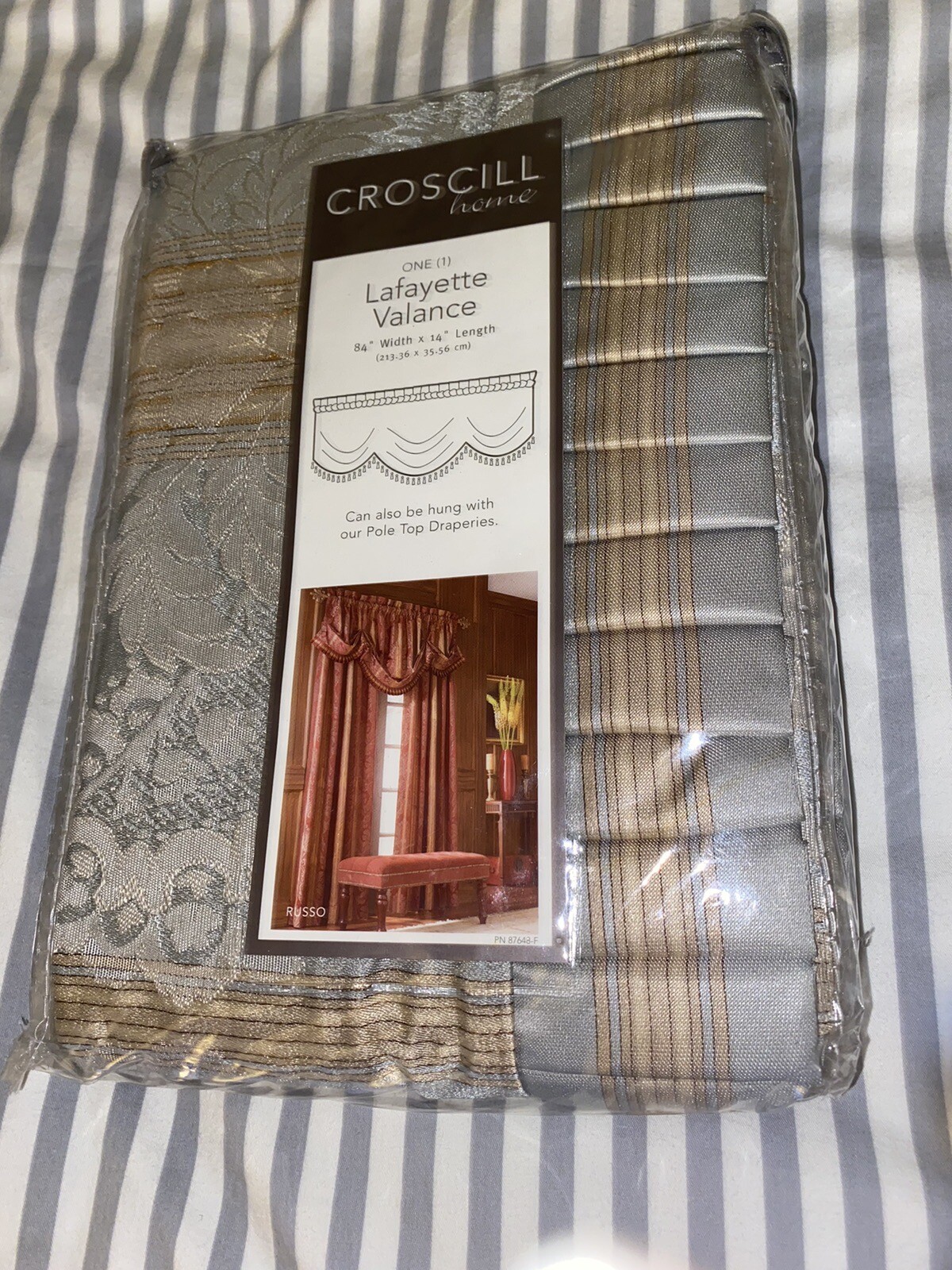 NEW CROSCILL RUSSO SKY BLUE LAFAYETTE VALANCE Package One In package gallery