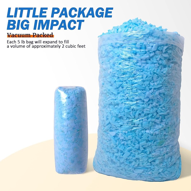 Versatile Multipurpose High-Density Memory Foam Filling - 10 Pounds - Blue gallery