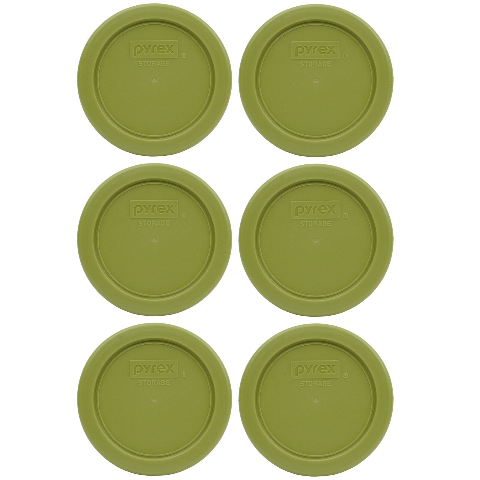 Pyrex 7202-PC Olive Green Plastic Replacement Food Storage Lid Cover (6-Pack) gallery