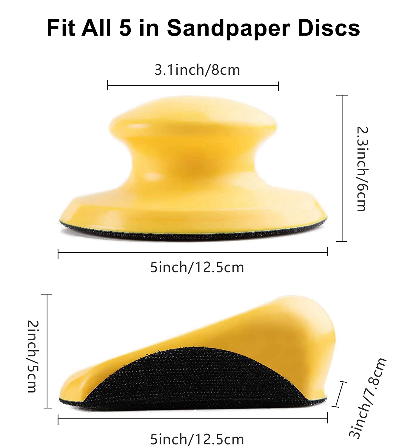 2x 5 in Mouse & Round Foam Hand Sanding Blocks Pad Hook Loop Discs Backing Plate gallery