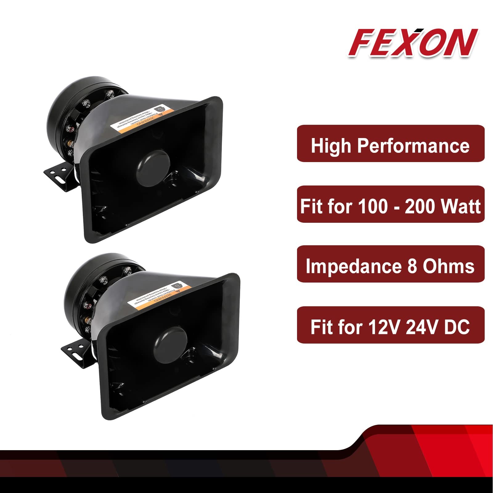 High Performance Siren Speaker Compatible with Any 100-200 Watt 100W Black gallery