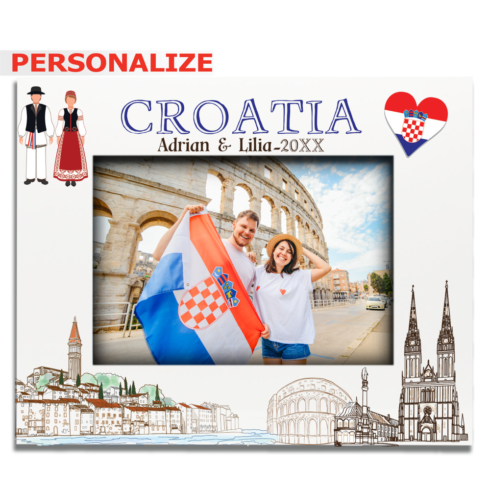 PERSONALIZE-Croatia Theme Picture frame-Wedding, Honeymoon, Vacation, Adventure