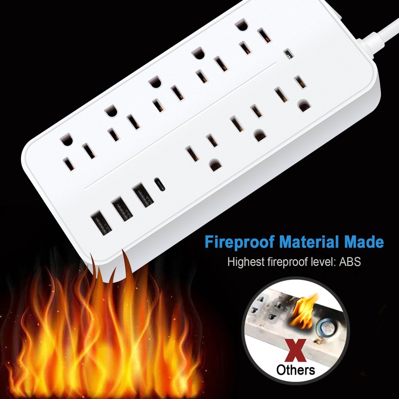 Multi Outlet Wall Mountable USB Surge Protector Power Strip with USB Ports Plugs gallery