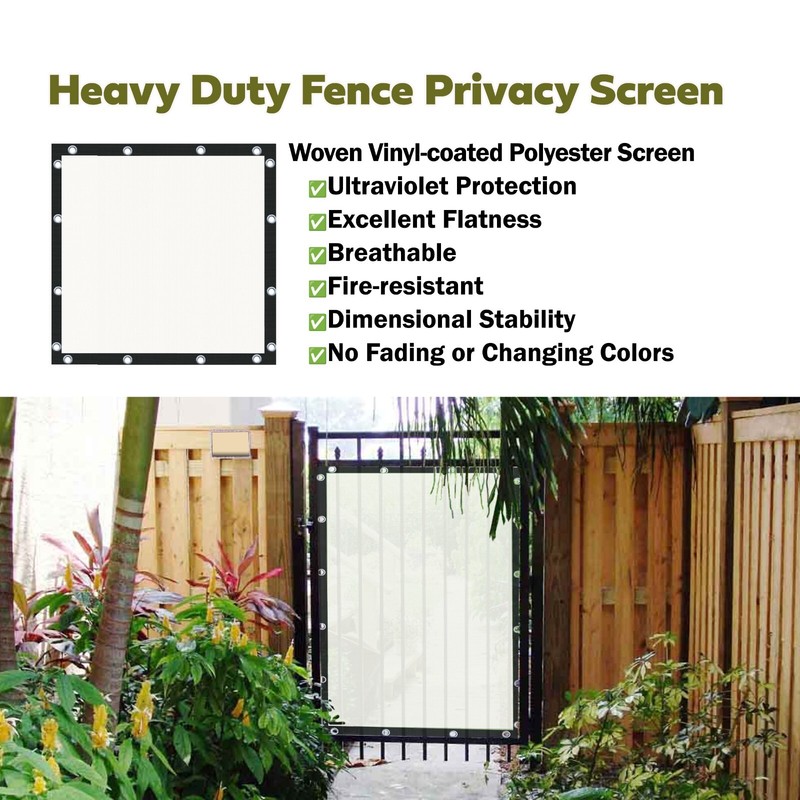 PVC Coated Gate Privacy Screen Panel Privacy Barrier 95% UV Block with Grommets gallery
