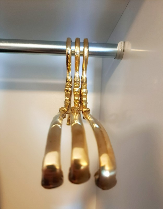 Solid Brass Clothes Hanger 42cm, Vintage Style Gold Garment Hanger gallery