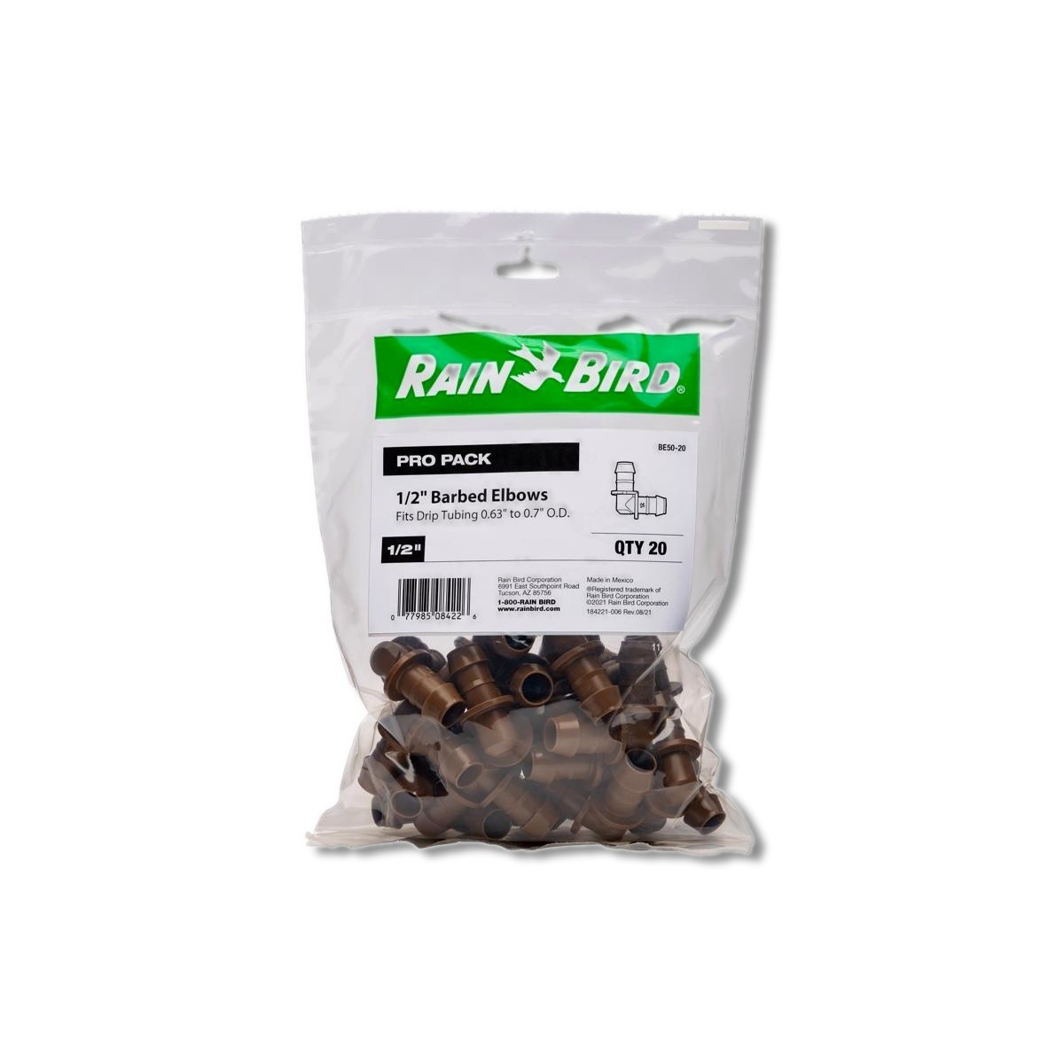 Rain Bird 1/2 in Barbed Drip Irrigation Elbow BE50-20 gallery