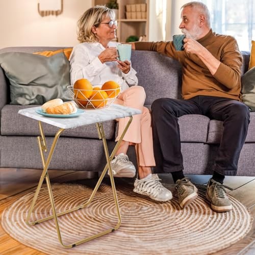 Folding TV Tray Table, Rectangular TV Trays Dinner Snack Table for Eating on gallery