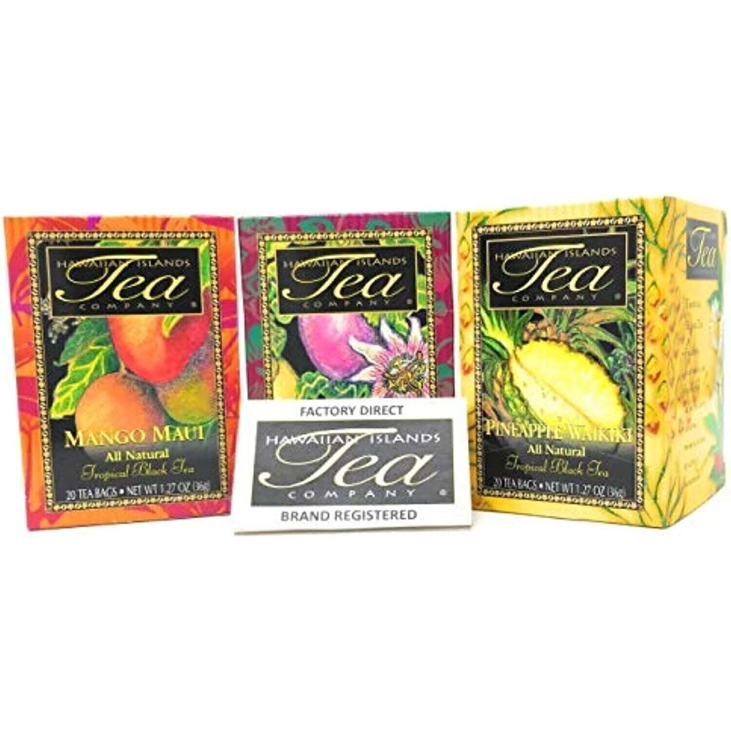 Tropical Tea Gift Set, Mango, Passion Fruit, Pineapple, 60 Tea Bags, 3 Boxes gallery