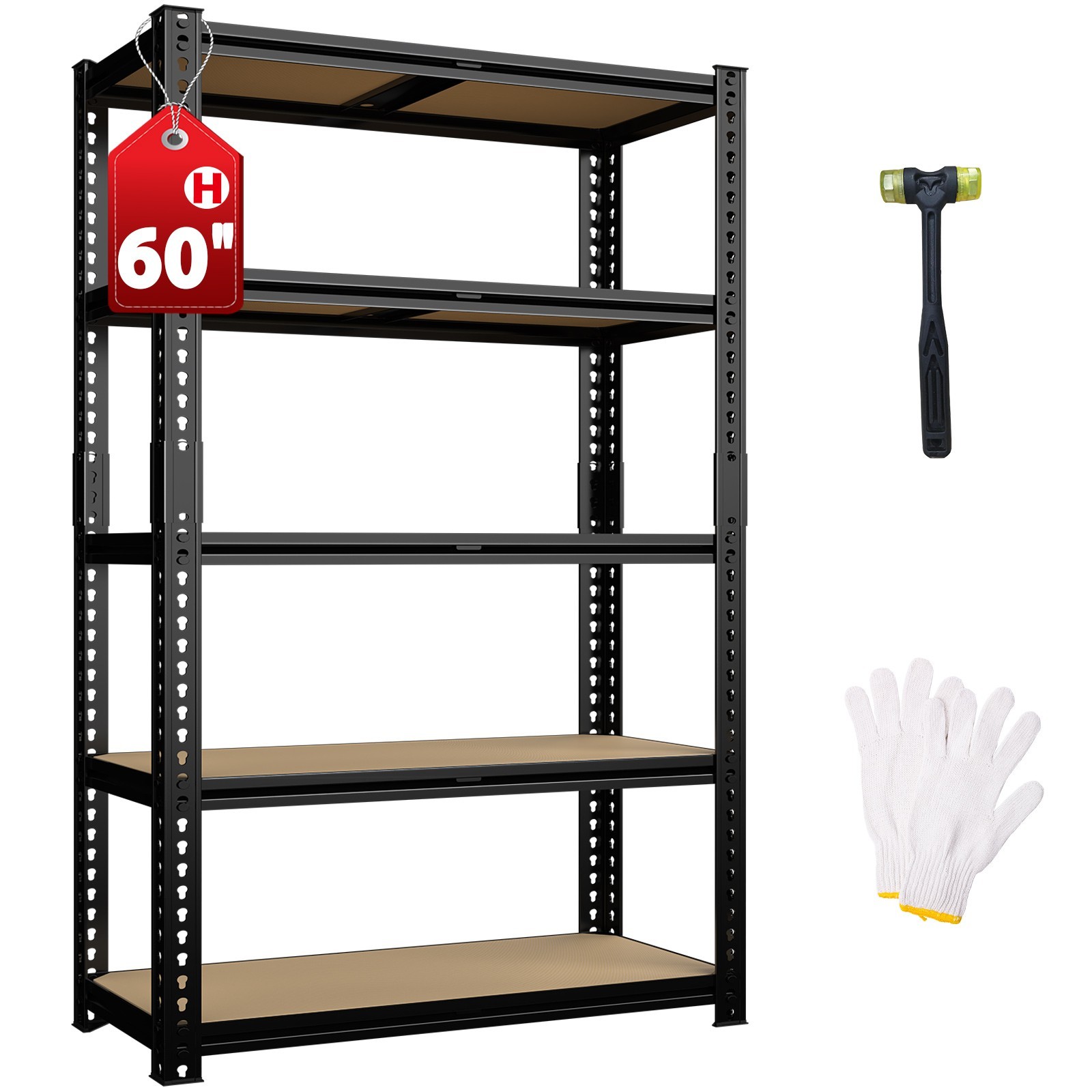 Metal Garage Storage Rack Heavy Duty Industrial Shelves 5-Tier 2500 lbs Capacity gallery