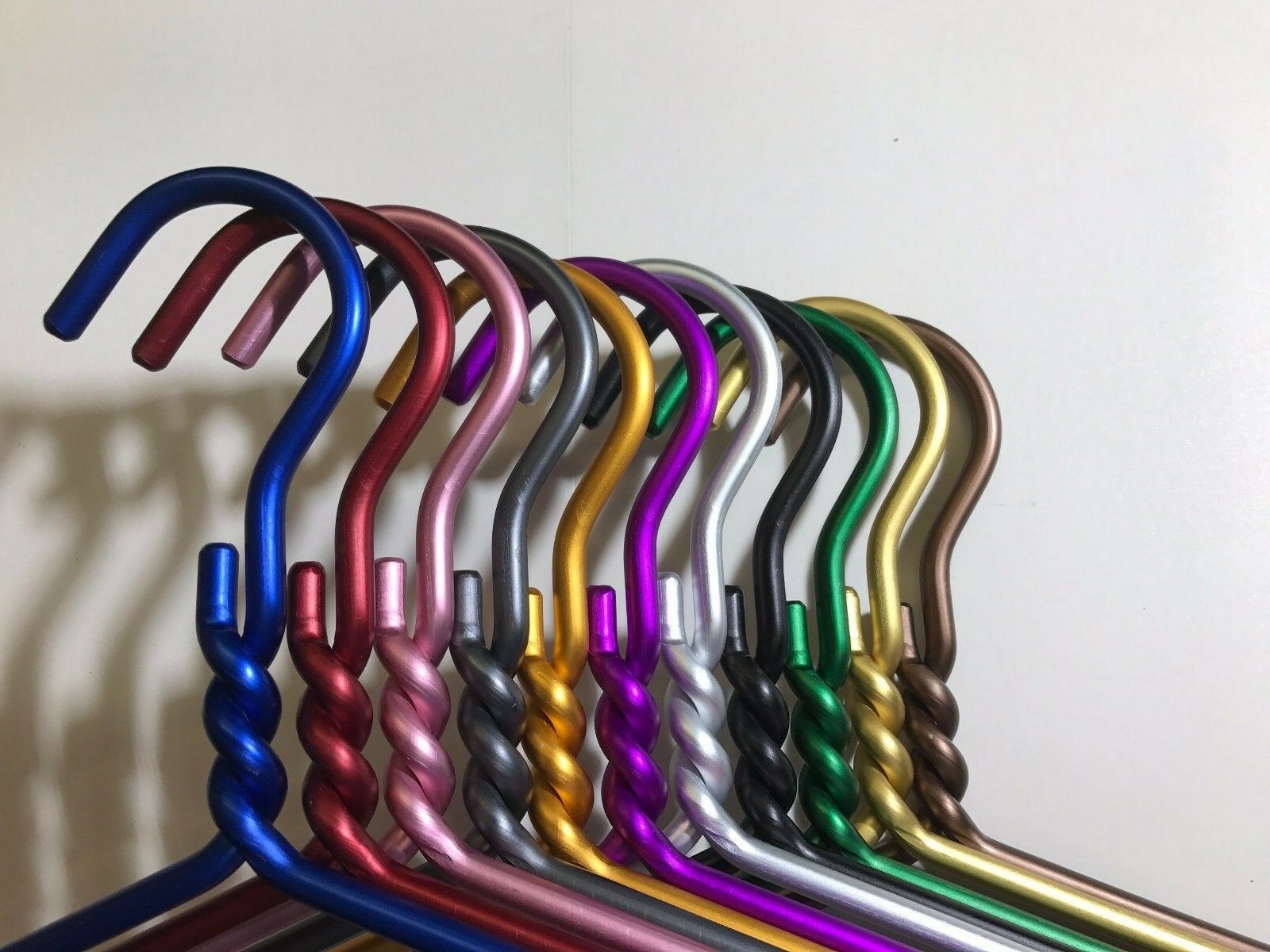 6 PACK Colorful DODCO Heavy Duty Clothes Coat Hangers Aluminum Metal Made in USA gallery