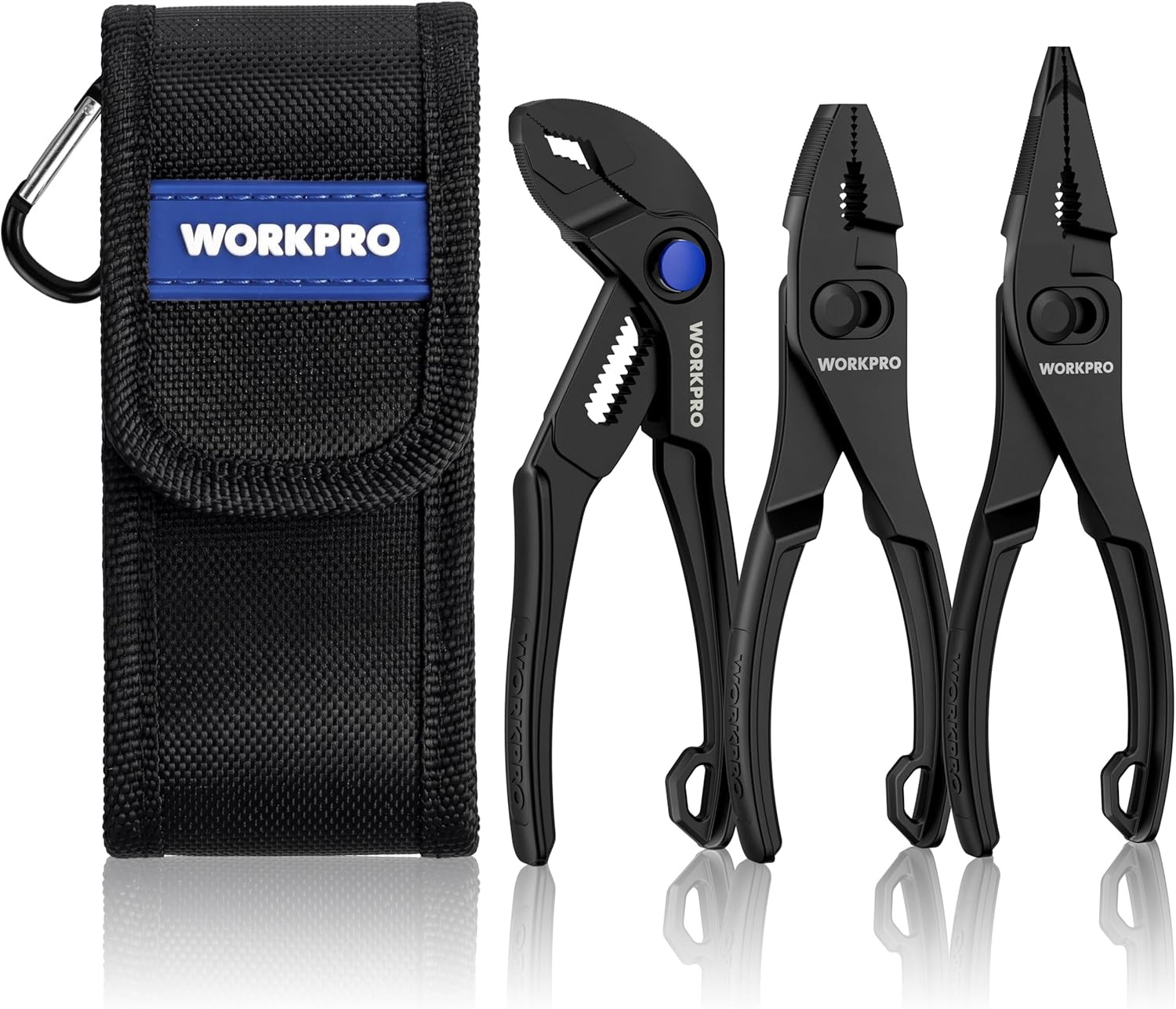 WORKPRO 3-Piece Mini Pliers Set with Pouch, 4-Inch Slip Joint Plier & 4-Inch Wat gallery