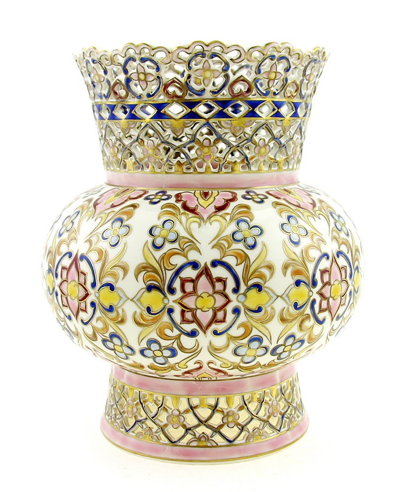 Zsolnay Natural Color Openwork Vase gallery