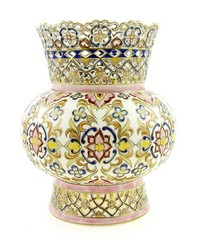 Zsolnay Natural Color Openwork Vase