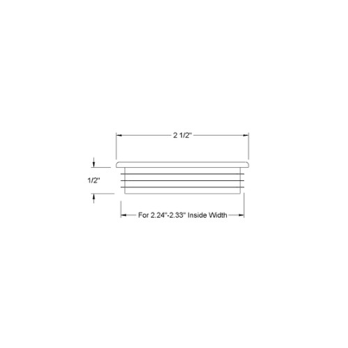 2-1/2" x 2.5" Square Ribbed Plastic Post End Cap Glide Plugs for 10-14ga Tubing gallery