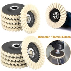 5pcs 4.5″ Wool Polishing Wheels Buffer Pads Flap Felt Polishing Finishing Disc