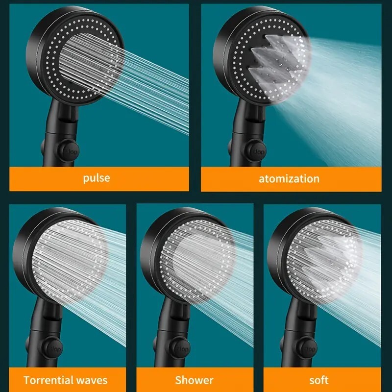 High-Pressure Shower Head, Multi-Functional Hand Held Sprinkler With 5 Modes US gallery