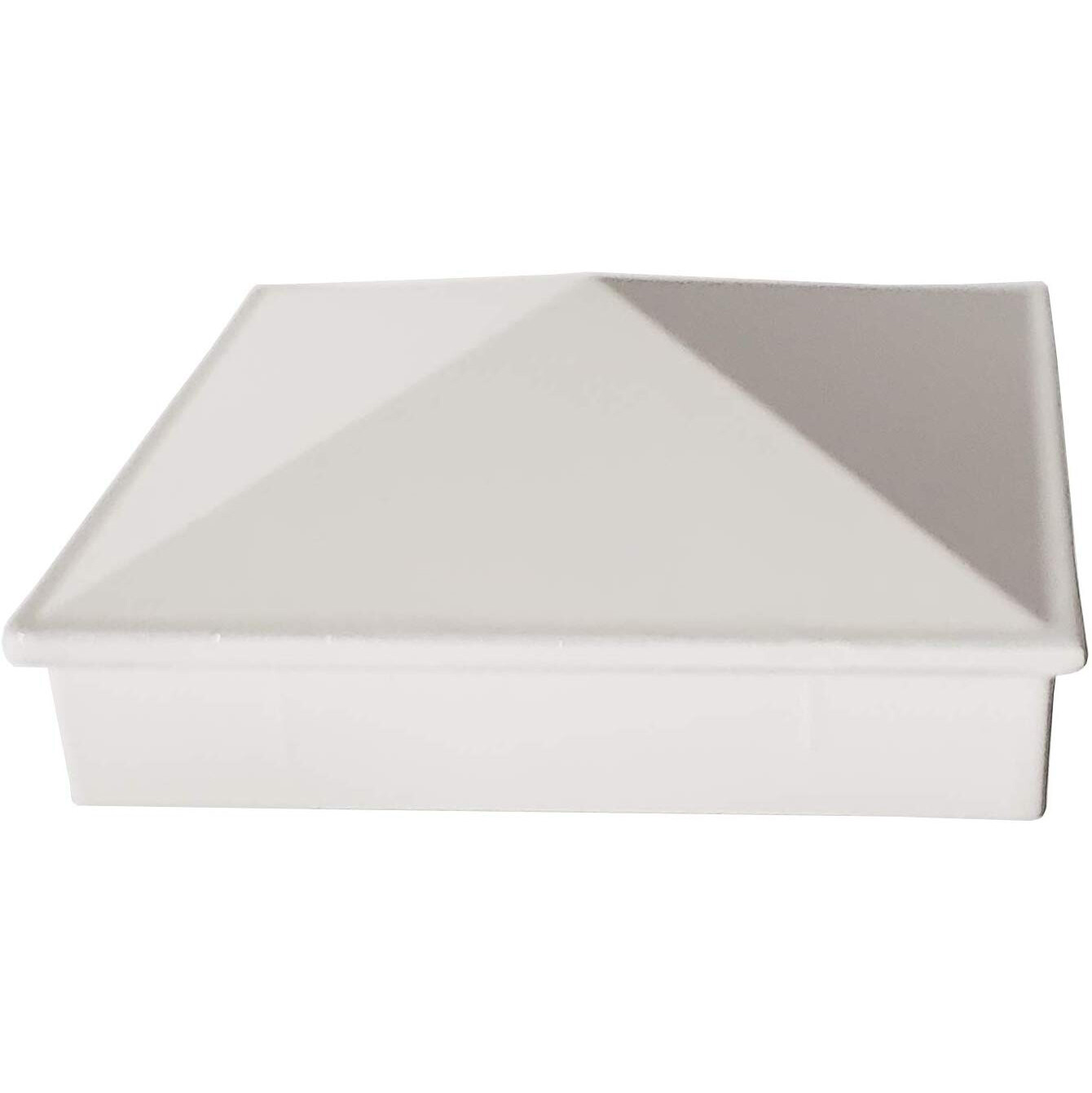 3" x 3" Aluminium Pyramid Post Cap for Metal Posts - Pressure Fit - White gallery