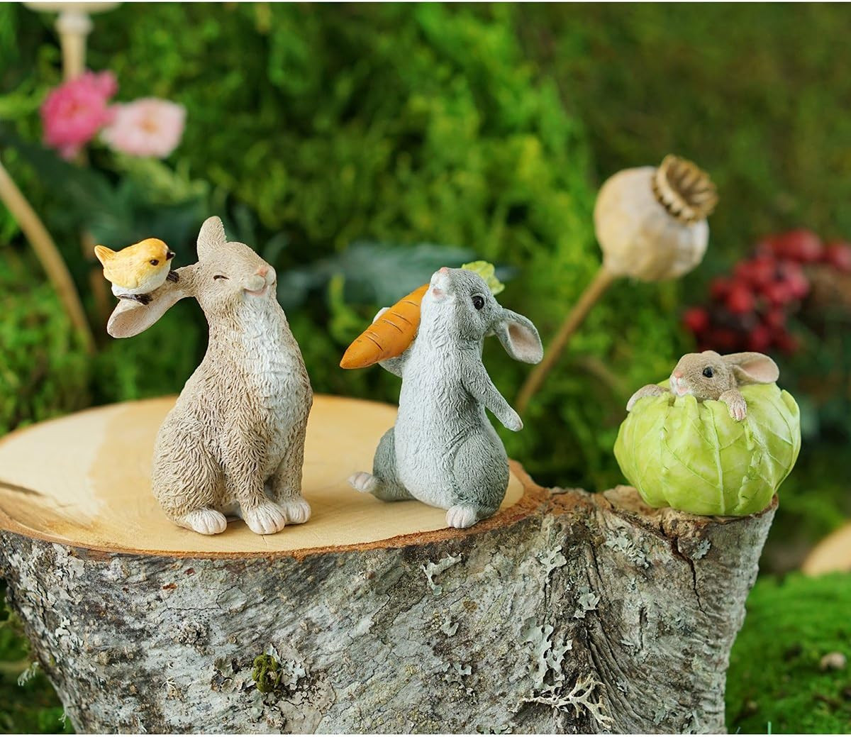 Mini Garden Rabbit Statue Patio Lawn Figurine Outdoor Home Decor Bunny Sculpture gallery