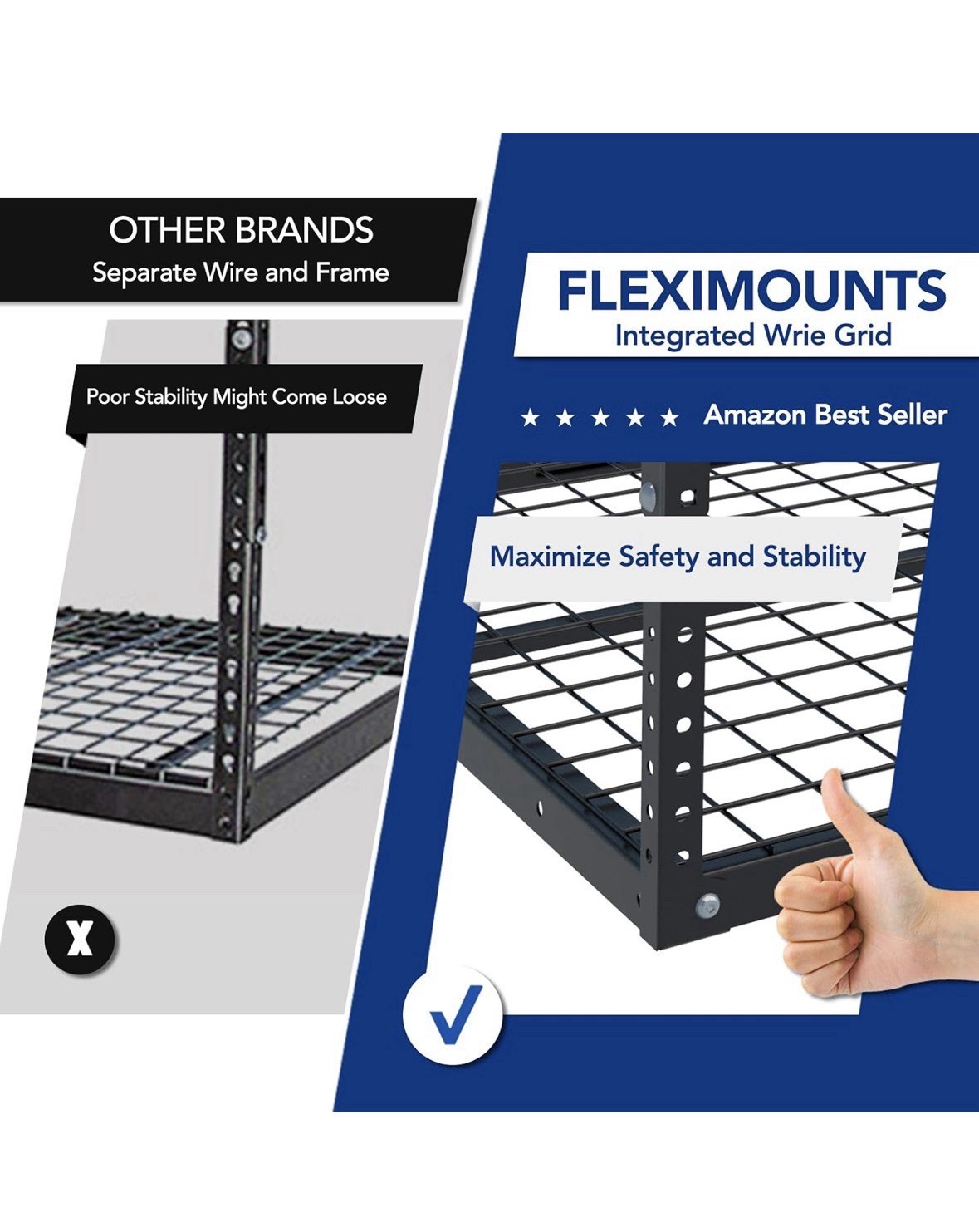 Flexmounts 3 Foot X 8 Foot Overhead Storage Rack. Adjustable, Heavy Duty Metal gallery