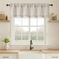 Valance for Windows, Light Filtering Faux 60″W x 14″L (Pack of 1) Linen