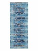 Machine Woven Cross Weave Polyester 2'6''x9'10'' Runner Area Rug Oriental Blue M gallery