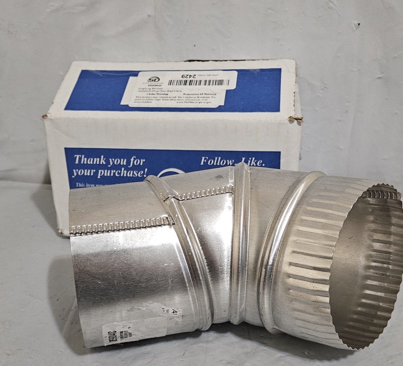 60643 90 Degree Adjustable Aluminum Dryer Vent Duct Elbow 4 Inch gallery