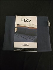 #= UGG Laurel Full Sheet Set 100% Tencel Lyocell Washable Soft Navy NEW