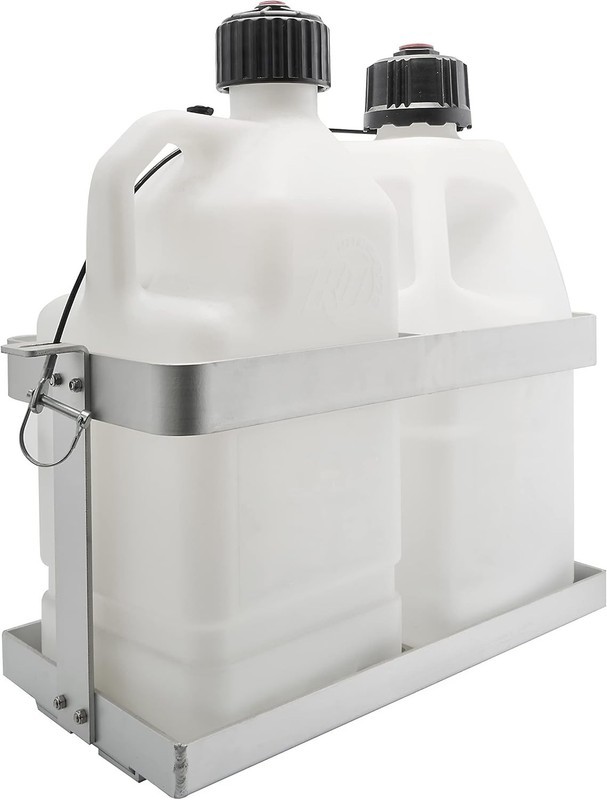 Fits Two 5 Gallon Fuel Containers Aluminum Trailer-Mount Race Fuel Jug Holder gallery
