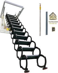 9.84Ft Attic Ladder, Pull Down Ceiling Stairs, 27.56×35.43in Folding Loft Stairs