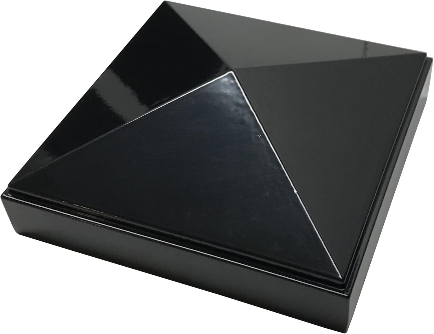 4" x 4" Aluminium Pyramid Post Cap for Metal Posts - Pressure Fit - Black gallery