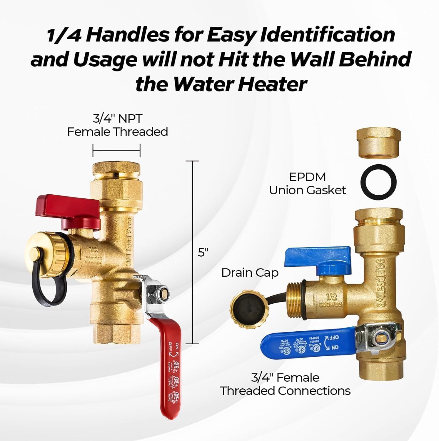3/4 Inch IPS Isolator Tankless Water Heater Industry Leading Service Valve Kit gallery