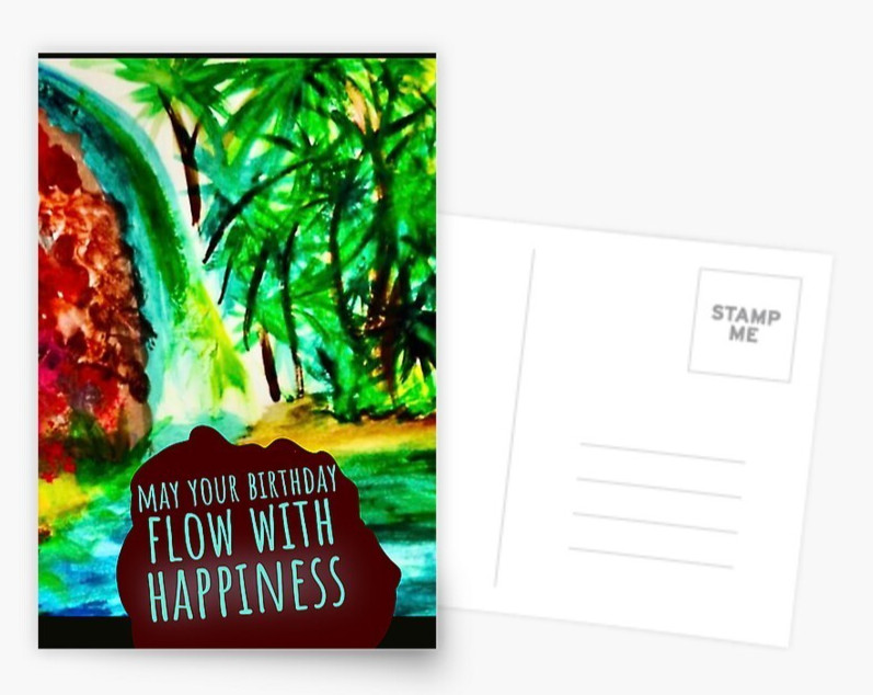 DIGITAL May your BIRTHDAY Flow with Happiness Happy Bday Card**PRINT REQ'D** gallery