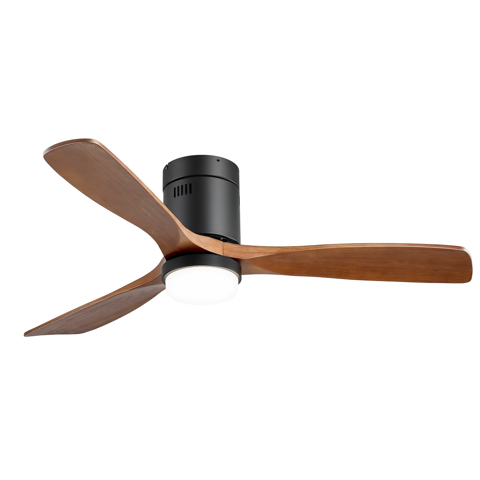 Wood Flush Mount Ceiling Fan W/ Remote & Integrated LED Dimmable 3CCT Reversible gallery